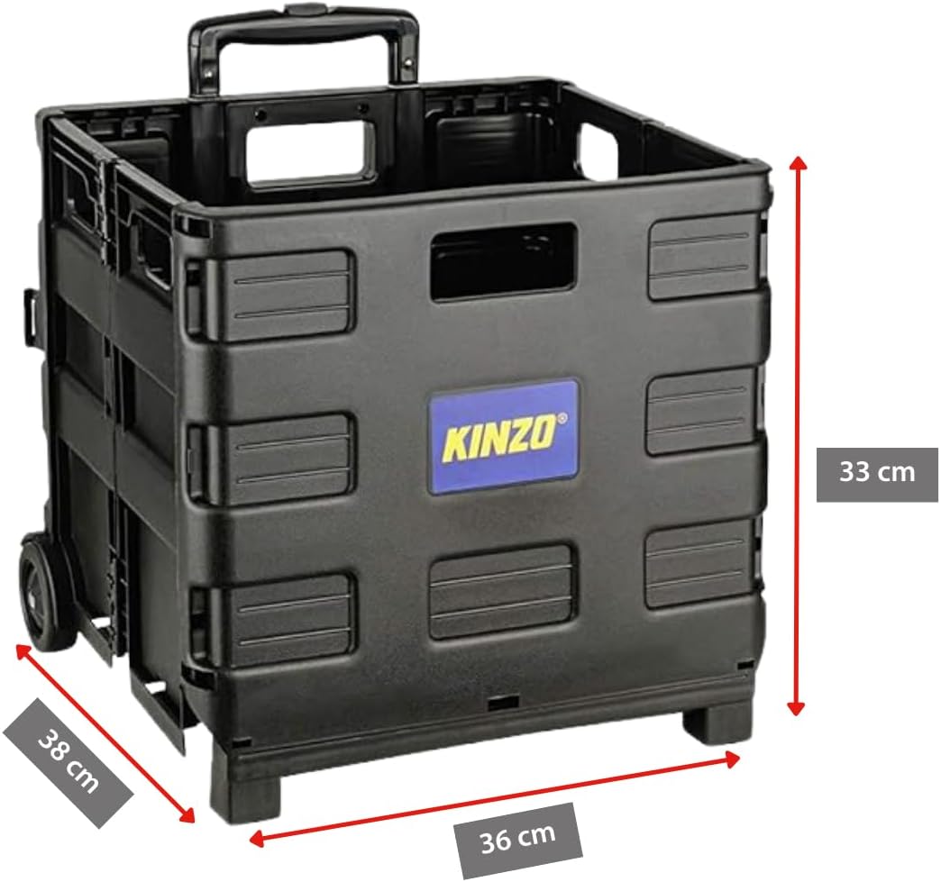 Kinzo Transporttrolley Faltbar 25kg Transportgewicht Klappbare Einkaufskiste Putzwagen fahrbare Tran