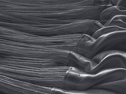 Kaikoon Fadenvorhang Fadenstore Messe B1 schwer entflammbar 150 cm x 300 cm (BxH) grau