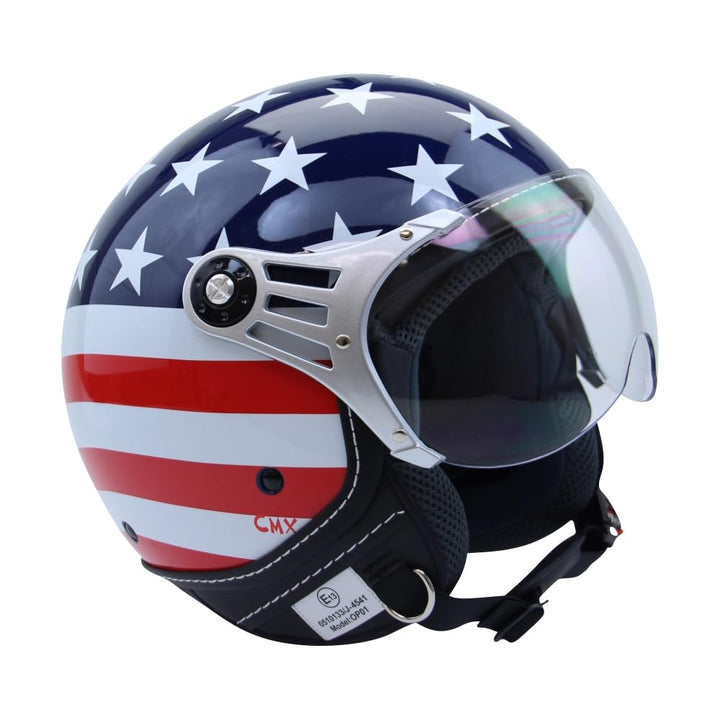 Motorradhelm Jethelm Chopperhelm Cafe Racer CMX Stars and Stripes USA-Flag XL