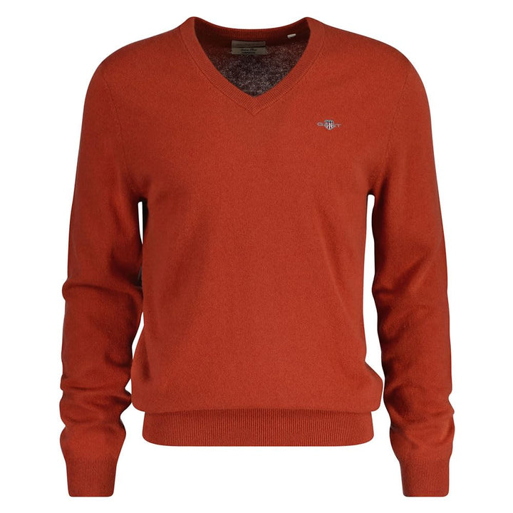 GANT Herren Md. Extrafine Lambswool V-Neck Pullover S Iron Red, S Iron Red