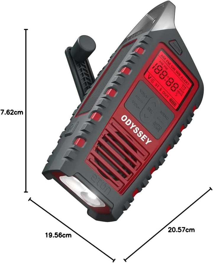 Eton American Red Cross Adventure Series Odyssey Multi-Band-Radio (AM/FM/NOAA/Kurzwelle) mit Bluetoo