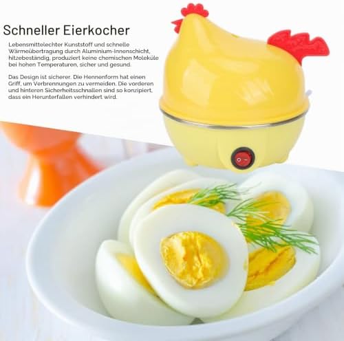 Elektrischer Eierkocher, Schneller Eierkocher mit Automatischer Abschaltung für Hart Gekochte Eier,