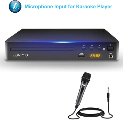 LP-099 DVD Player for TV, Region-Free CD Player with HDMI Connection (1080p Upscaling), AV Output, U