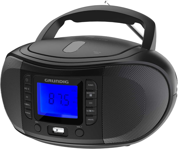 GRUNDIG GRB 3500 tragbare Radio Boombox mit Bluetooth, integrierter CD-Player, USB 2.0 Anschluss, 3,