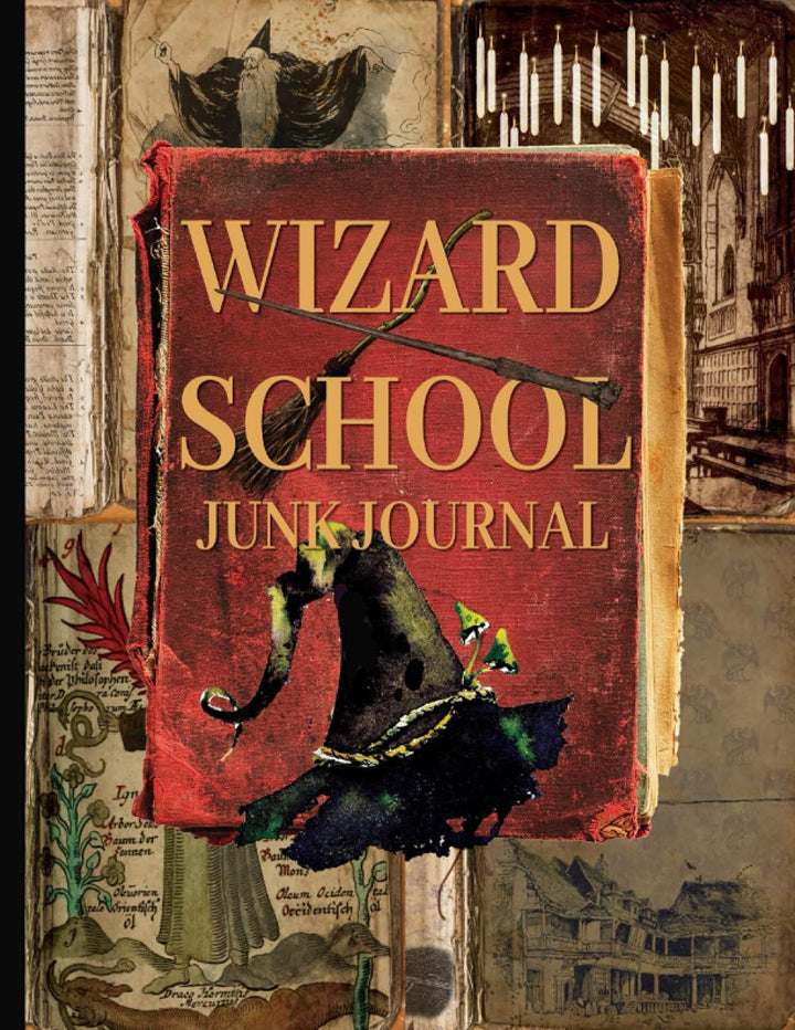 Wizard School Junk Journal: Ephemera Kit Includes 22 Pages For Magic School Scrapbooking, Taschenbuc