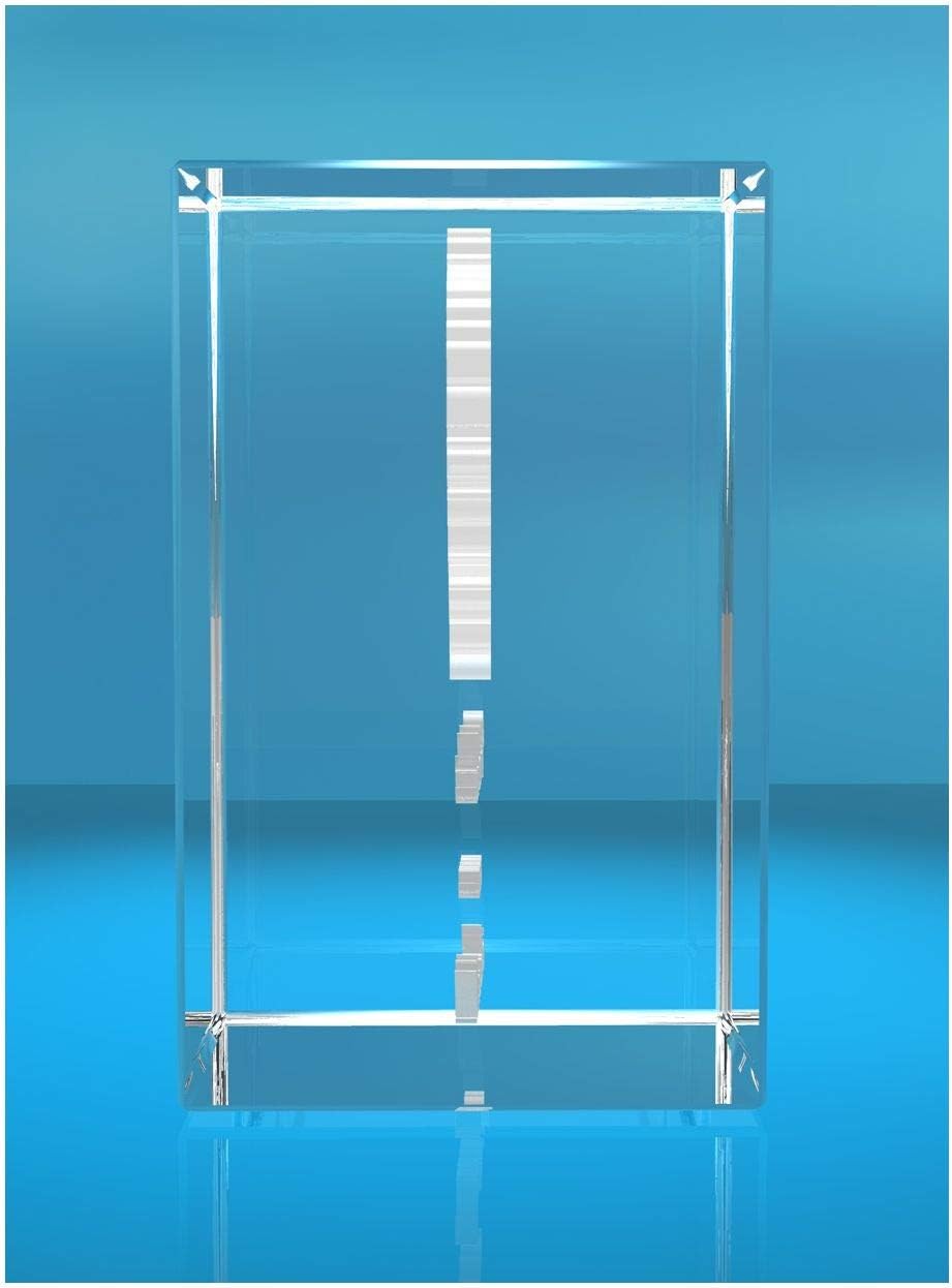 VIP-LASER 3D Glas Kristall Quader Verziertes Herz und Deinen Namen + Datum graviert! Das persönliche