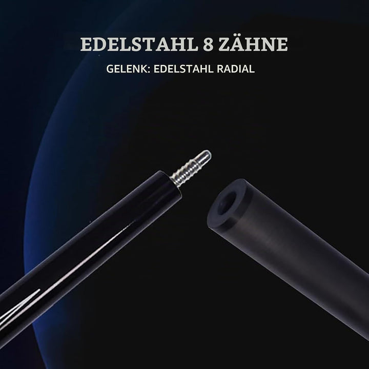 OKHEALING Professional T700 Carbon Fibre Billardqueue, Länge 147 cm, Kopfdurchmesser 12,4 mm, 8 Edel