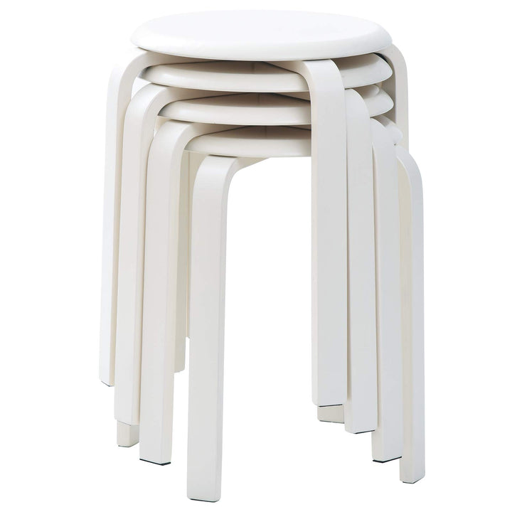 IBUYKE 4er Set Esszimmerhocker, Holzstapelstuhl mit Rutschfester Matte, Stapelhocker für Klassenzimm