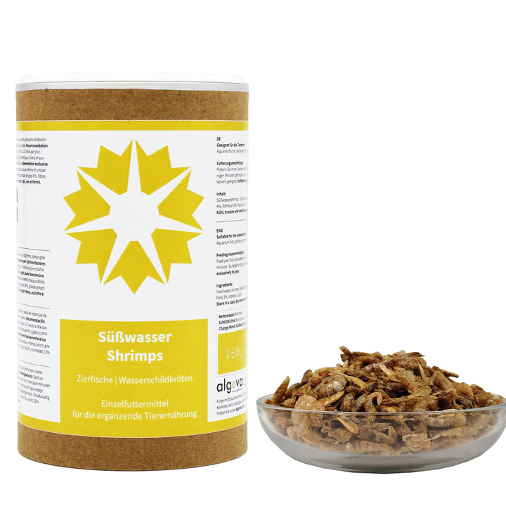 Süsswasser Shrimps getrocknet 2-4cm Futter Wasserschildkröten Koi algova® (1L = 160g) 160 g (1er Pac