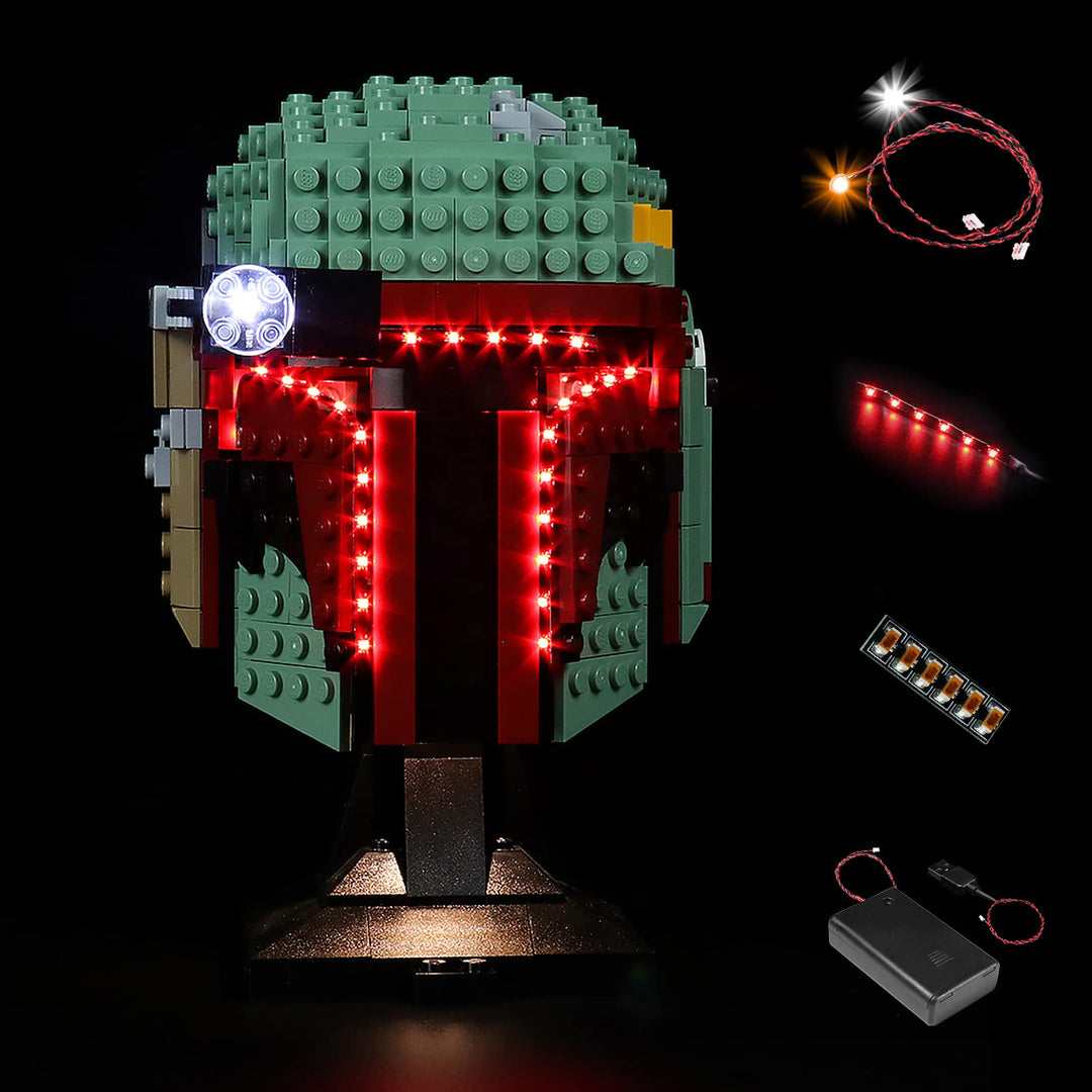 BrickBling LED-Beleuchtungsset für Lego Boba Fett Helm（Nur Lichter, Baustein Nicht enthalten,Dekorat