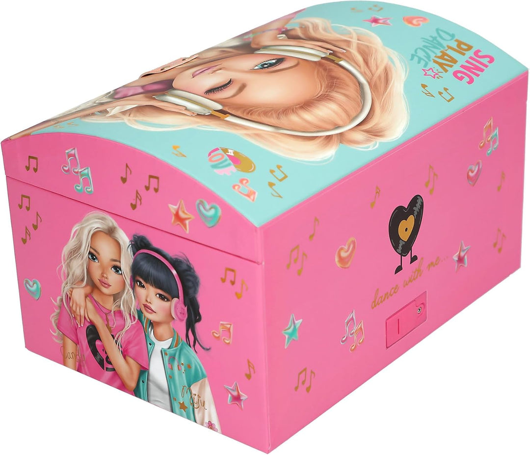 Depesche 14158 TOPModel Music - Grosses Schmuckkästchen mit Code und Sound, in Pink und Türkis, mit