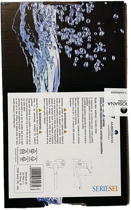 Ambrosiana SEI14040000 Mischbatterie für Dusche, für Aussenbereich, Chrom