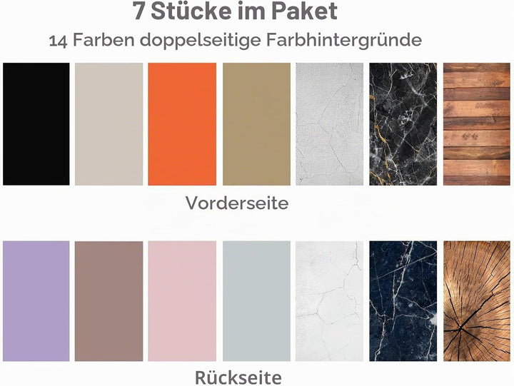 Exzycke Fotohintergrundpapier mit Ständer, 86,4 x 58,4 cm, doppelseitig, für Foto-Tischplatten, Requ