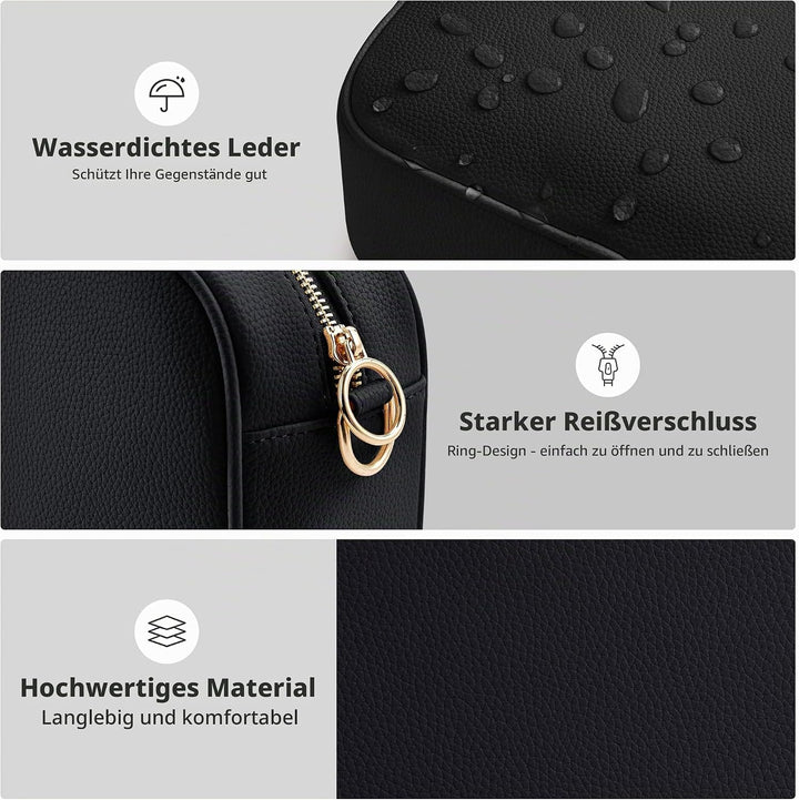 KALIDI Damen Umhängetasche, stylisch Veganem Leder Breiter Gurt Crossbody Schultertasch mit 2 abnehm