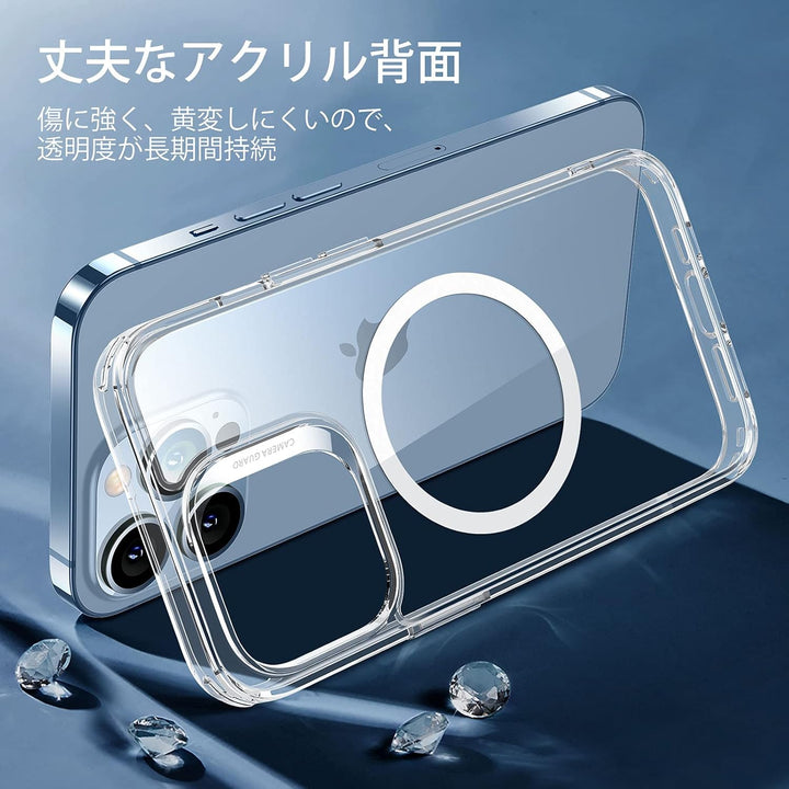 ESR für iPhone 13 Pro Hülle, Kompatibel mit MagSafe HaloLock, Hybrid Magnetisches Kabelloses Laden,