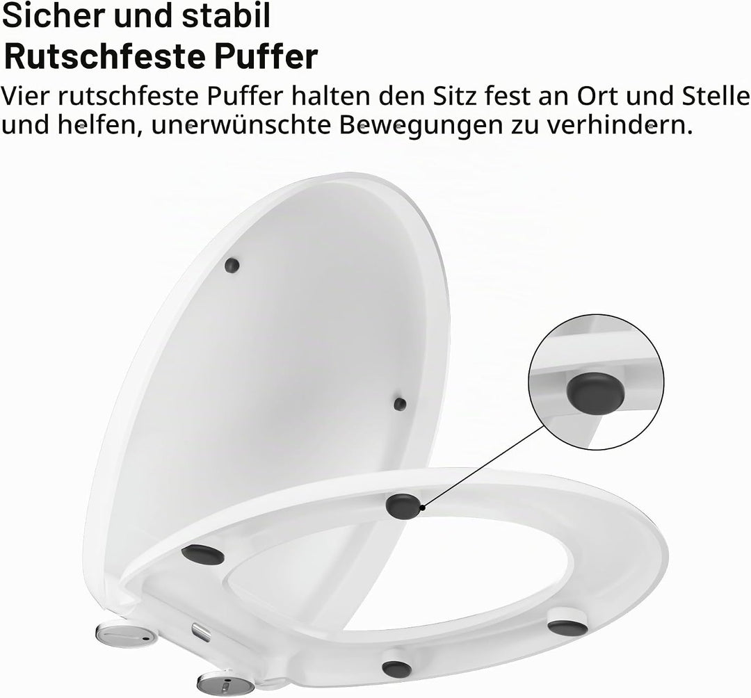 WC Sitz Absenkautomatik weiss oval Absenkautomatik Toilettensitz mit Schnellverschluss für einfache