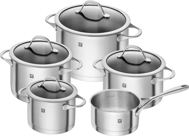 ZWILLING Essence Kochtopf-Set, 5-teilig, 4 Deckel, Induktionsgeeignet, Edelstahl, 5 Tlg., 5 tlg.