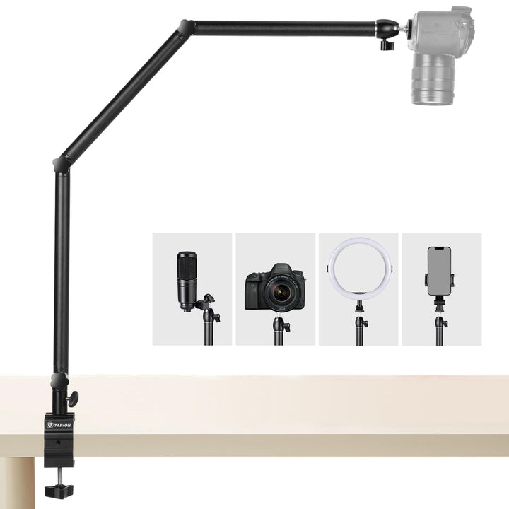 TARION Overhead Stativ Kamera Tischstativ Klemmstativ Flexibel Gelenkarm Tisch Halterung mit 3/8&