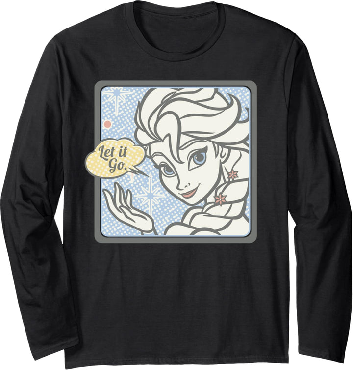 Disney Frozen Elsa Let It Go Comic Style Portrait Langarmshirt