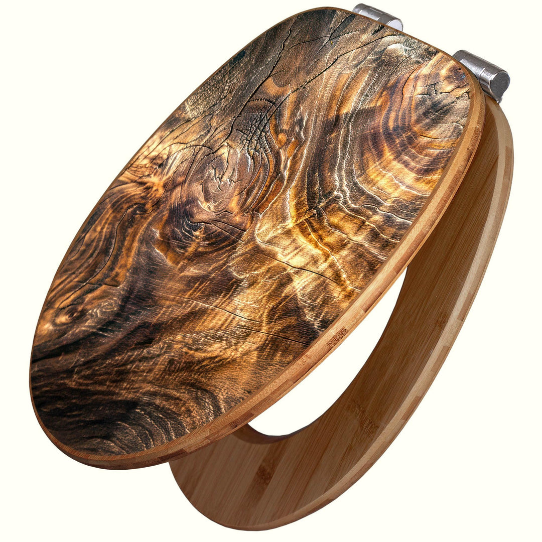 banjado Design WC Sitz Bambus Absenkautomatik 45,8x37,5cm - Toilettendeckel mit Absenkautomatik Holz