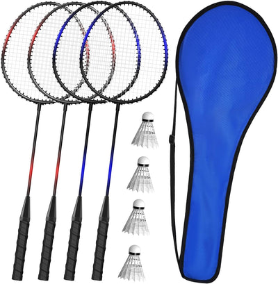 KH Federball Set Badminton Schläger Set 2-4 Spieler für Erwachsene Kinder, leicht und stabil, Schläg