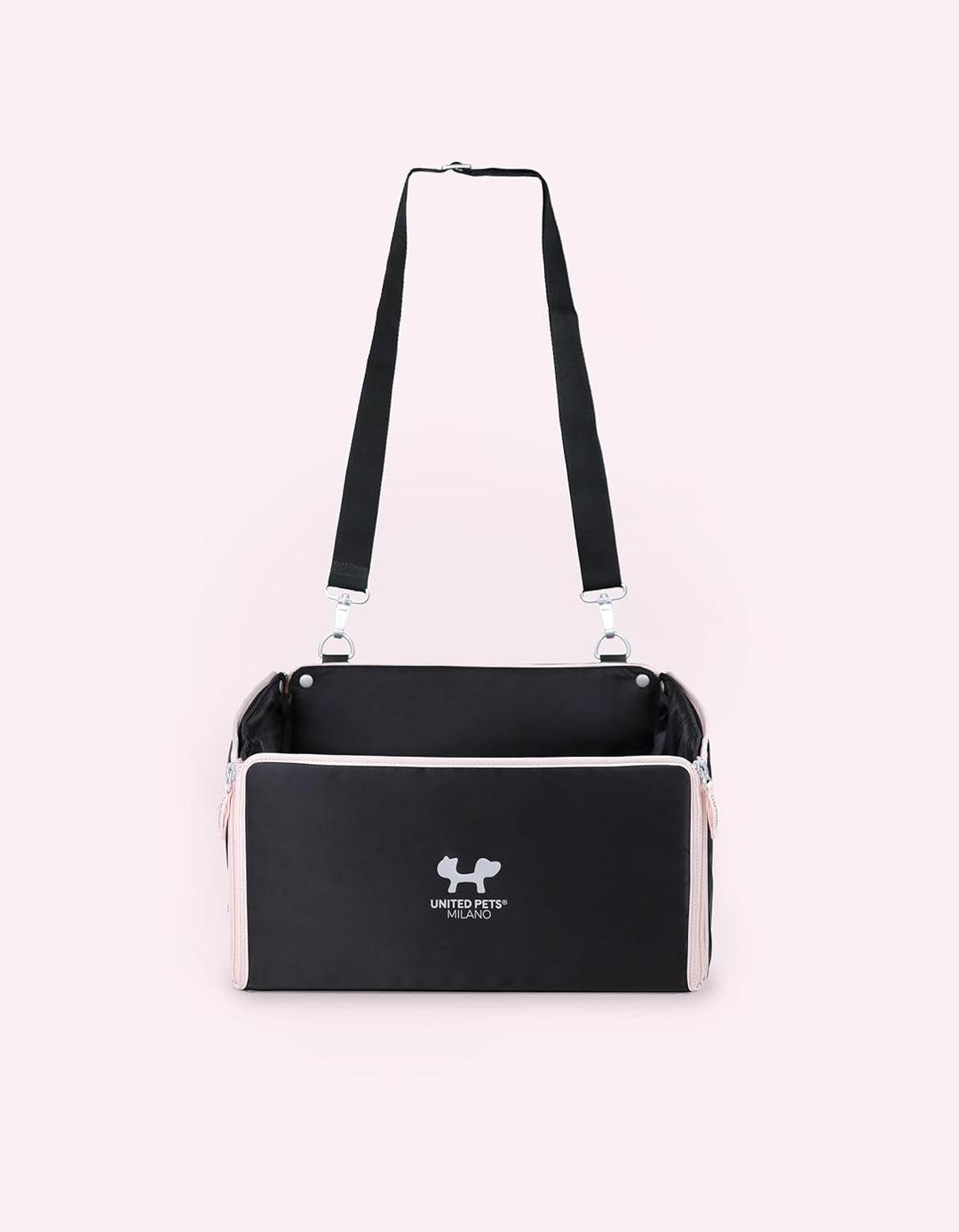 UNITED PETS Car Box Auto Hundetransportbox | waschbares Innenfutter | 100% R-Pet | Schwarz Rosa | Fa
