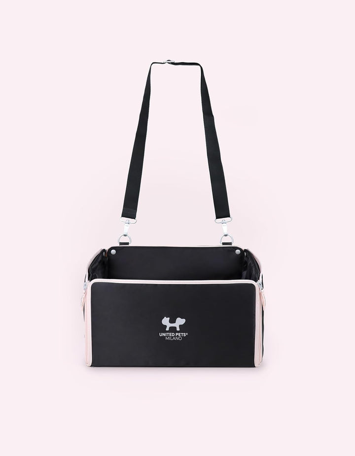 UNITED PETS Car Box Auto Hundetransportbox | waschbares Innenfutter | 100% R-Pet | Schwarz Rosa | Fa