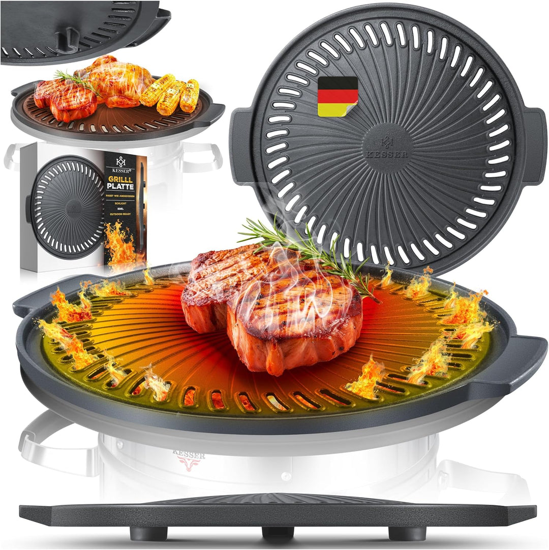 KESSER® Grillplatte für Raketenofen, Dutch Oven BBQ Rakete Holzofen Camping Campingkocher Campinggri