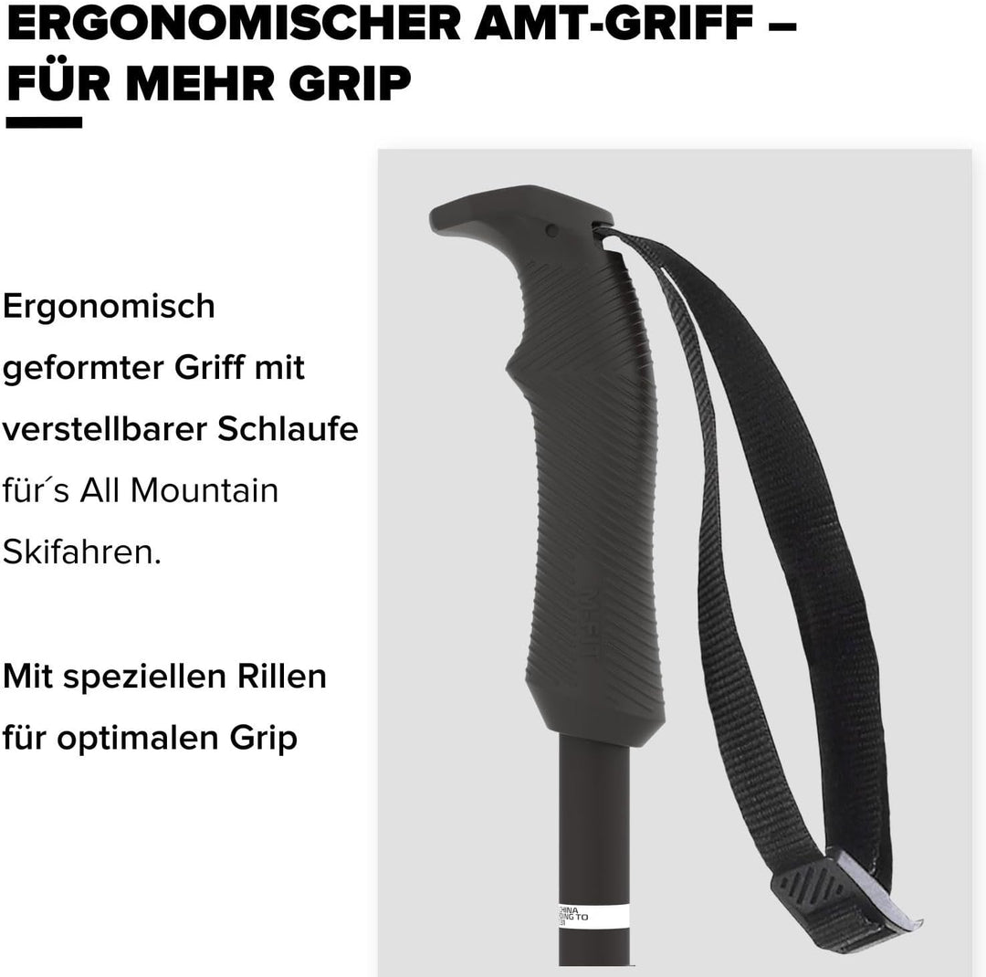 Atomic AMT Skistöcke - Hochwertiger 3* Aluminium Skistock - Ergonomischer Griff am Stock - Verstellb
