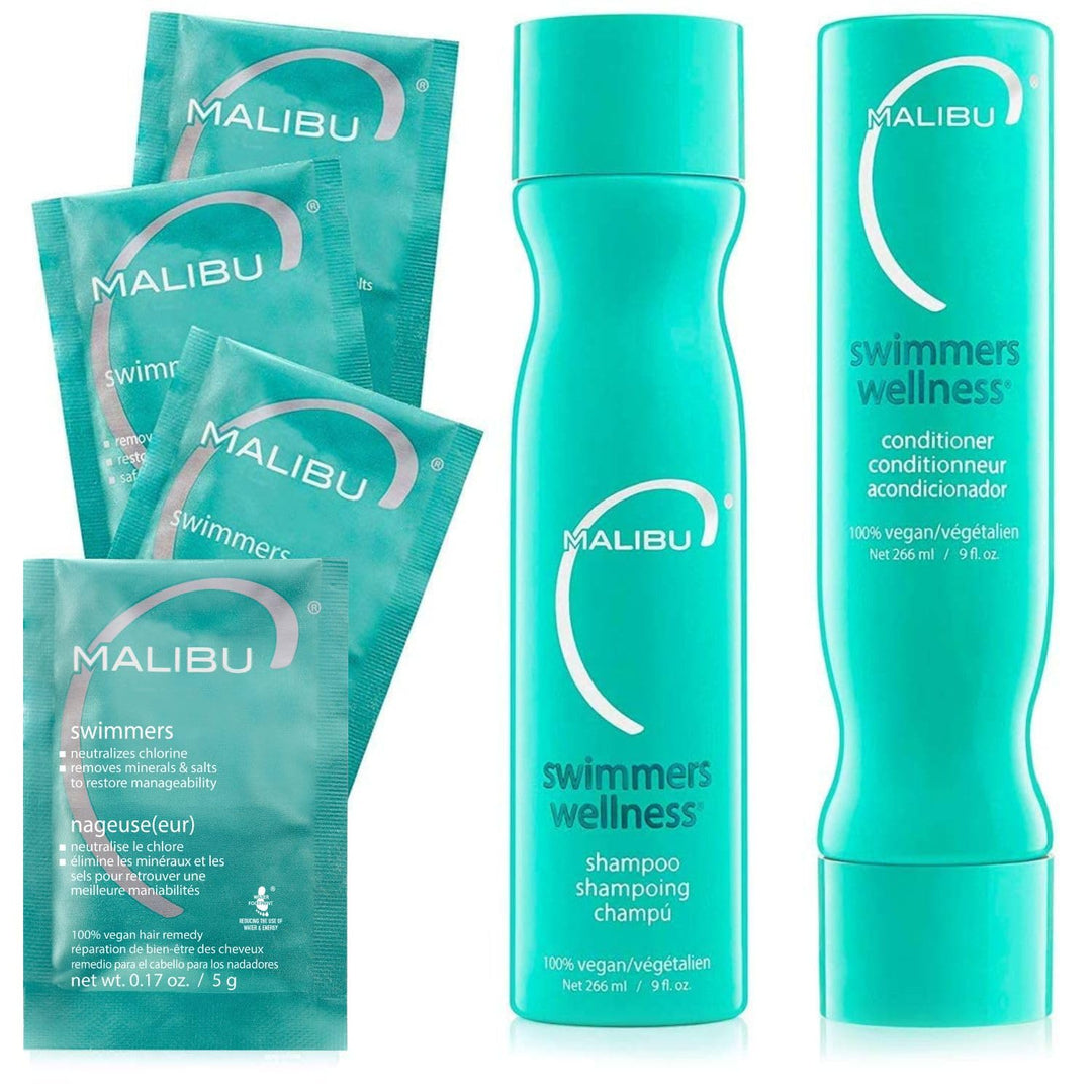 Malibu C Swimmers Wellness Collection Shampoo 125ml + Conditioner 125ml + saches 4 x 5 g