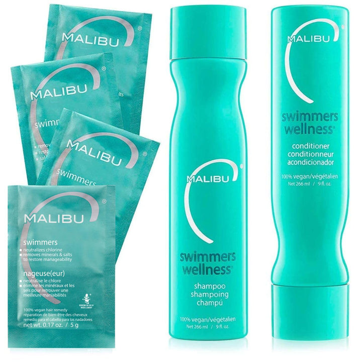 Malibu C Swimmers Wellness Collection Shampoo 125ml + Conditioner 125ml + saches 4 x 5 g