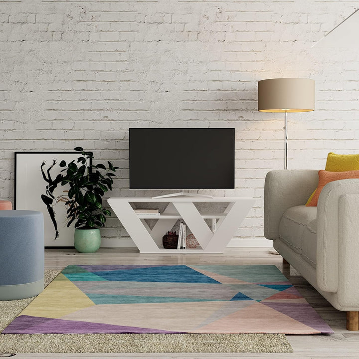 Modern TV-Einheit für Wohnzimmer bis 48" Fernseher, 110 x 40 x 30 cm, einfache Montage und Reinigung