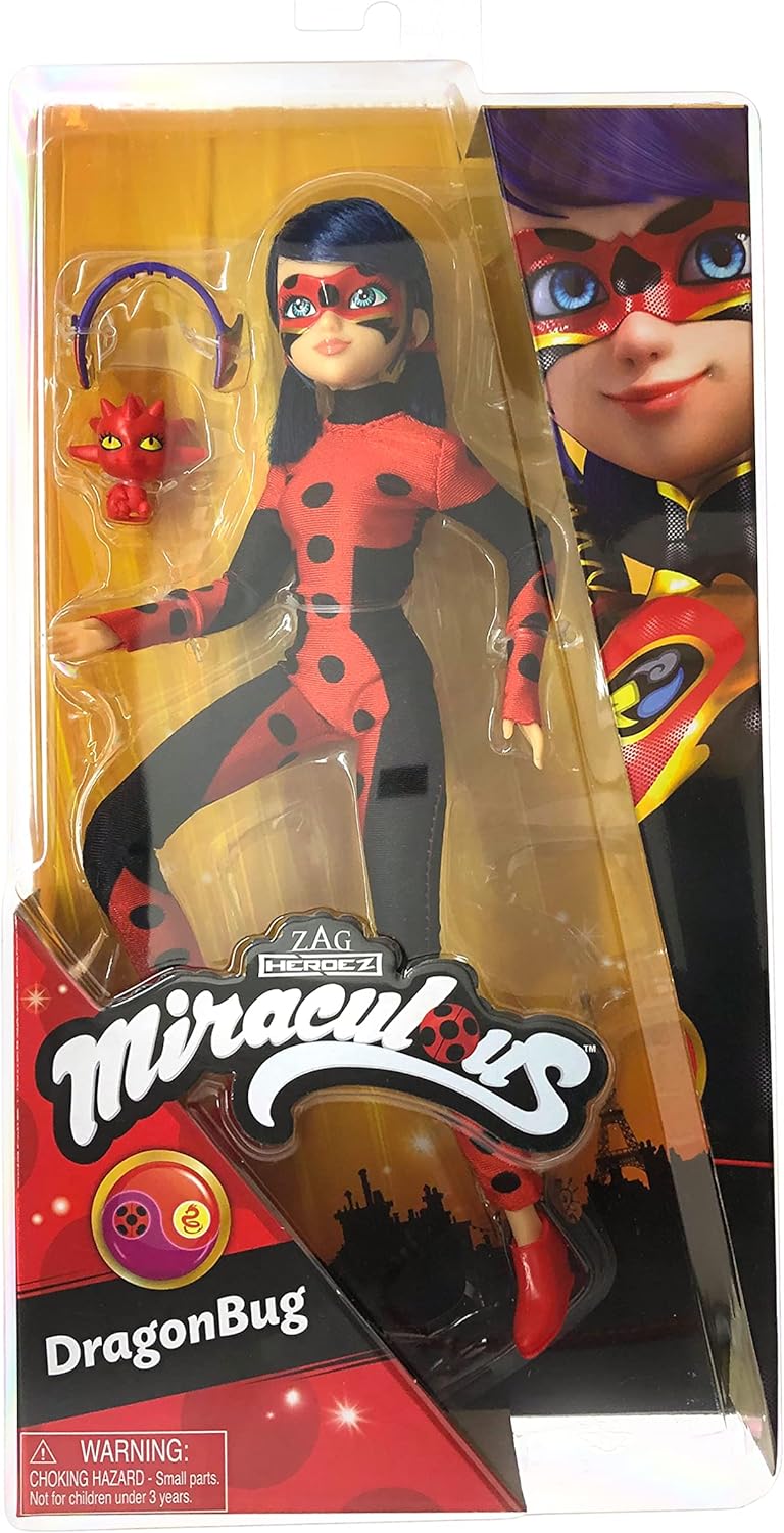 BANDAI - Miraculous Ladybug - Puppe - Dragon Bug - Ankleidepuppe mit Gelenken 26 cm - Superhelden-Pu
