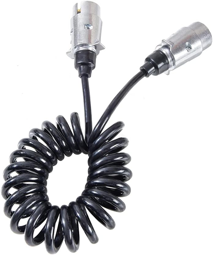Anhänger Verlängerungskabel 7 Polig 2,9 Meter, 12V Anhänger Aluminiumlegierung Stecker Spiralkabel 7