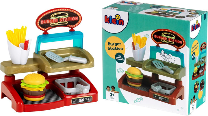 Theo Klein 7336 Burger Station Kreatives Spielset mit Burger, Pommes, Ketchup &amp; Fritteusenkorb Spiel