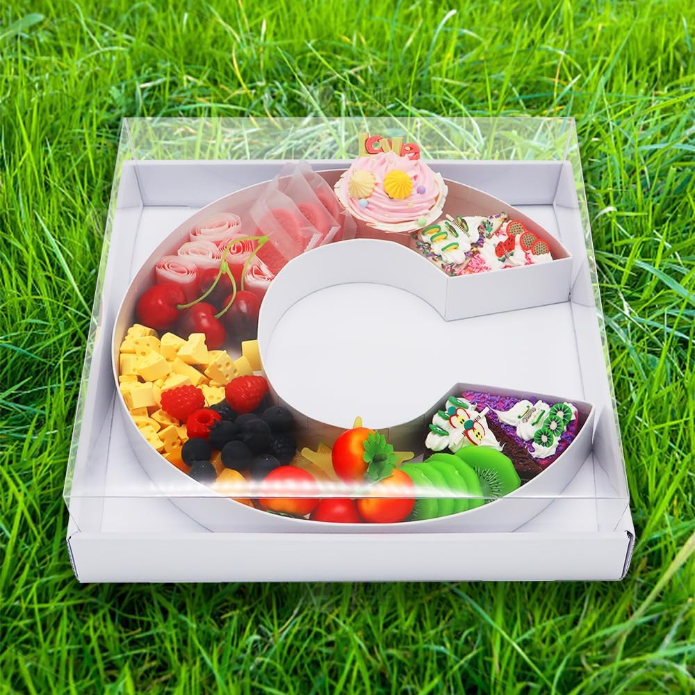 WENPACK Pappmaché, dekorativ, Erdbeeren, befüllbar, mit transparentem Deckel, 30,5 cm, Weiss Weiss C
