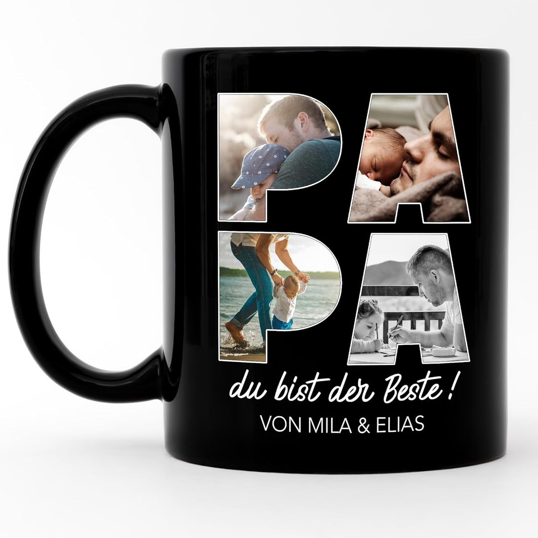 Kiddle-Design Papa Tasse Personalisiert mit Foto Geschenk Geburtstag, Vatertagsgeschenk Fototasse mi