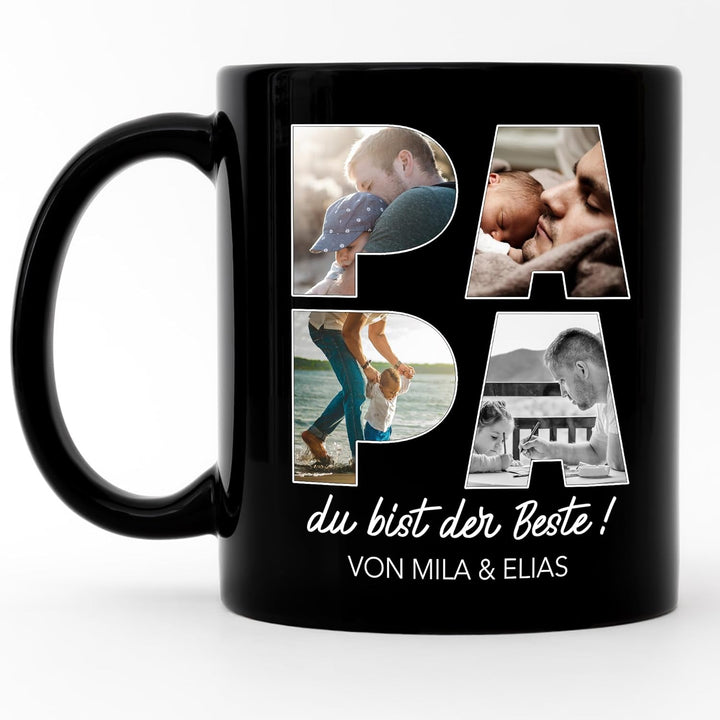 Kiddle-Design Papa Tasse Personalisiert mit Foto Geschenk Geburtstag, Vatertagsgeschenk Fototasse mi
