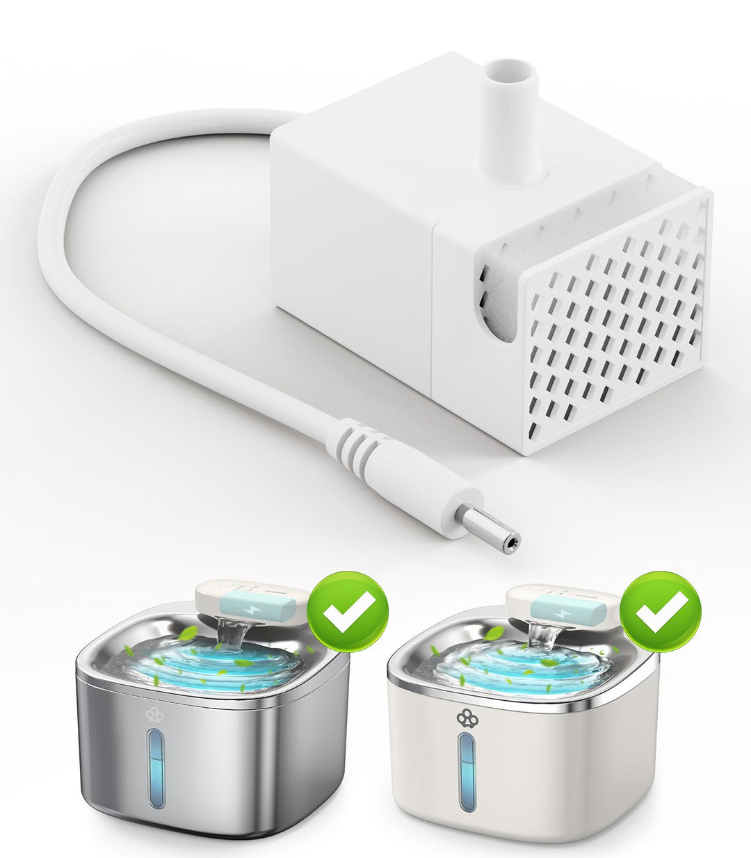 oneisall super leise Ersatzpumpe für 3.5L Trinkbrunnen Wasserpumpe, Wasserpumpe