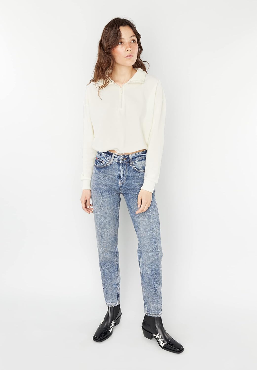 Lee Cooper Damen Freya Sweatshirt XS Weiss, XS Weiss