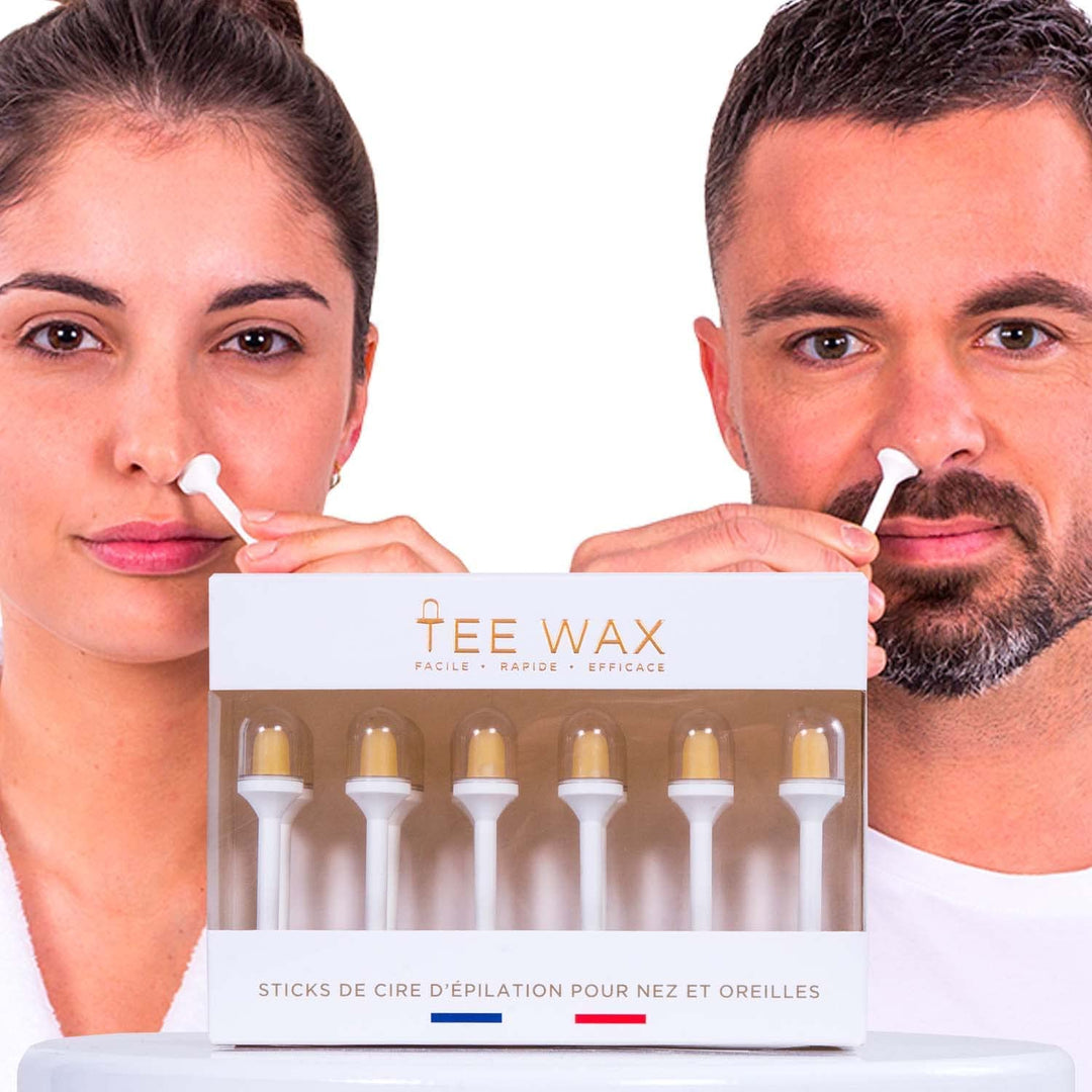 TEE WAX – 12 gebrauchsfertige Wachsstäbchen – Nasen- und Ohrenhaarentfernung – Schmerzfrei – 100% na