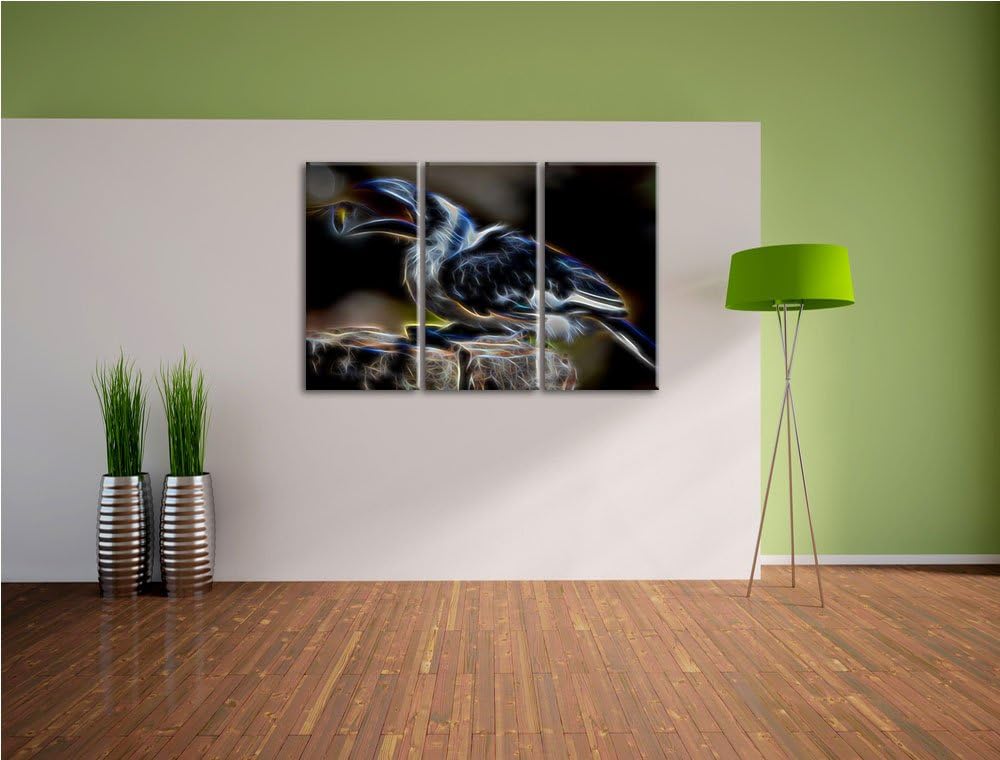 Dark Decken-Toko beim Fressen NewArt 3-Teiler Leinwandbild 120x80 Bild auf Leinwand, XXL riesige Bil