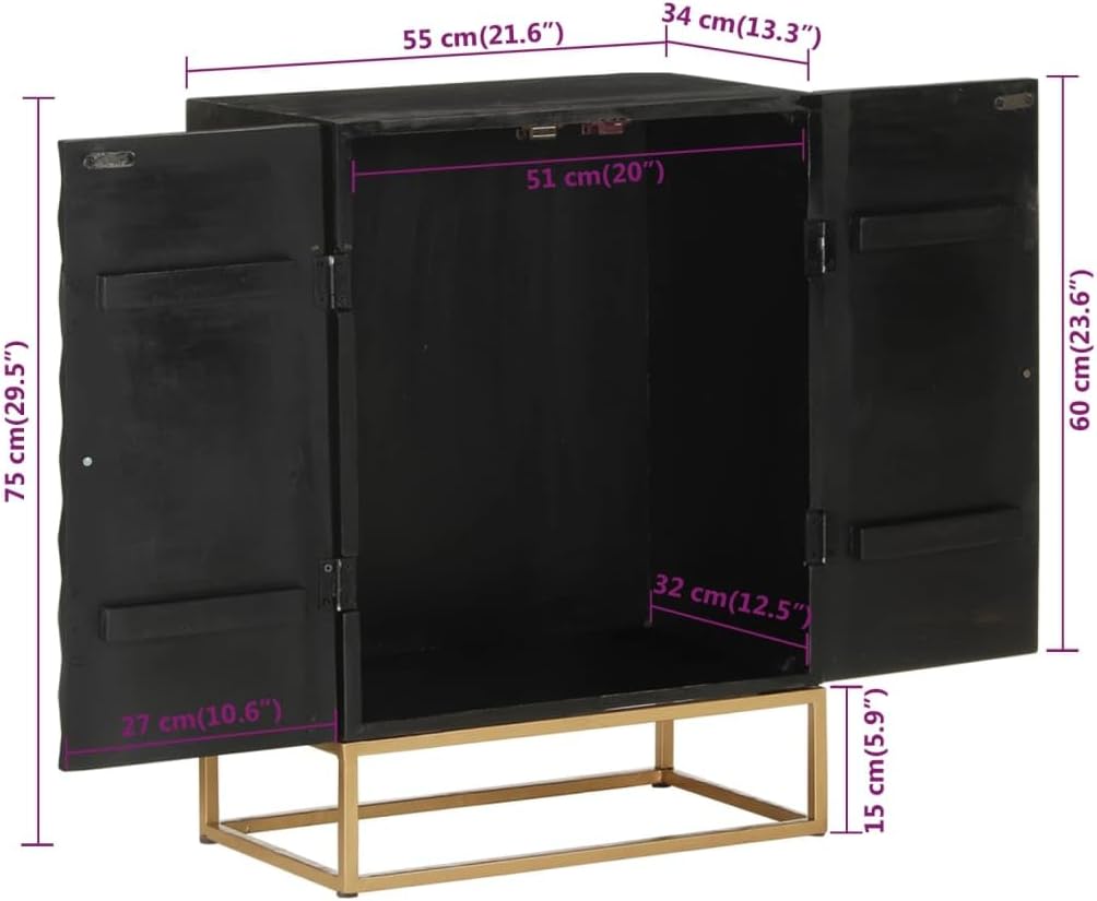 vidaXL Sideboard, Kommode mit Stauraum, Wohnzimmerschrank Anrichte mit Türen, Schrank Beistellschran