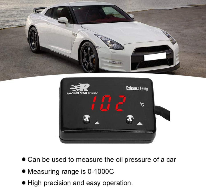 abgastemperaturanzeige,Universal Digitale Abgastemperaturanzeige mit Sensor 0-1000C Auto Auspuff Tem