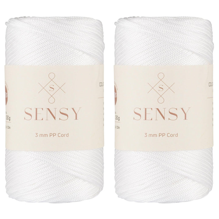 Sensy Premium 3 mm 120 Meter Polyester-Seil, 100% Polypropylen-Kordel, Makramee-Kordel, 3 mm Häkelta