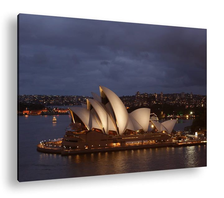 deyoli Sydney Opera House im Format: 100x70 als Leinwandbild, Motiv fertig gerahmt auf Echtholzrahme