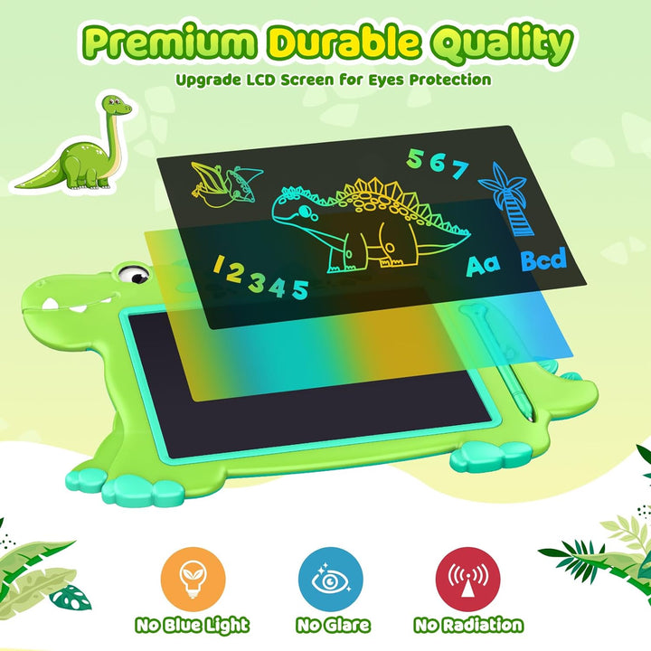 HappyGoLucky Dinosaurier Spielzeug ab 2 3 4 5 Jahre Junge Mädchen, LCD Schreibtafel Kinder Maltafel
