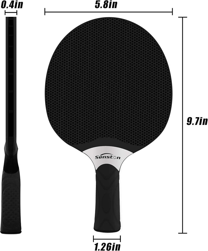 Senston Tischtennisschläger Set, Professionelles Tischtennis Set für 2-4 Spieler, Verbundgummi Tisch