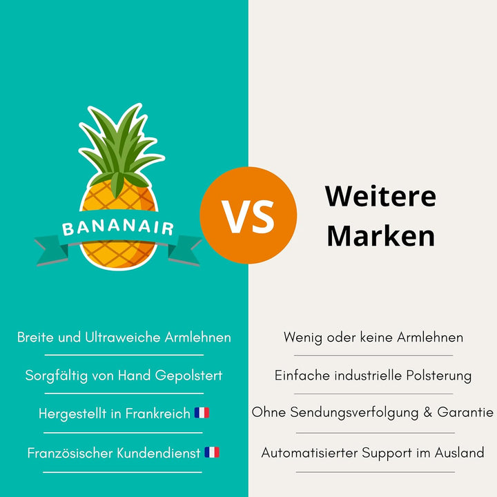 bananair – Lesekissen für Bett und Sofa aus Cord – Abnehmbare, Maschinenwaschbare Hülle – Weich & Ko