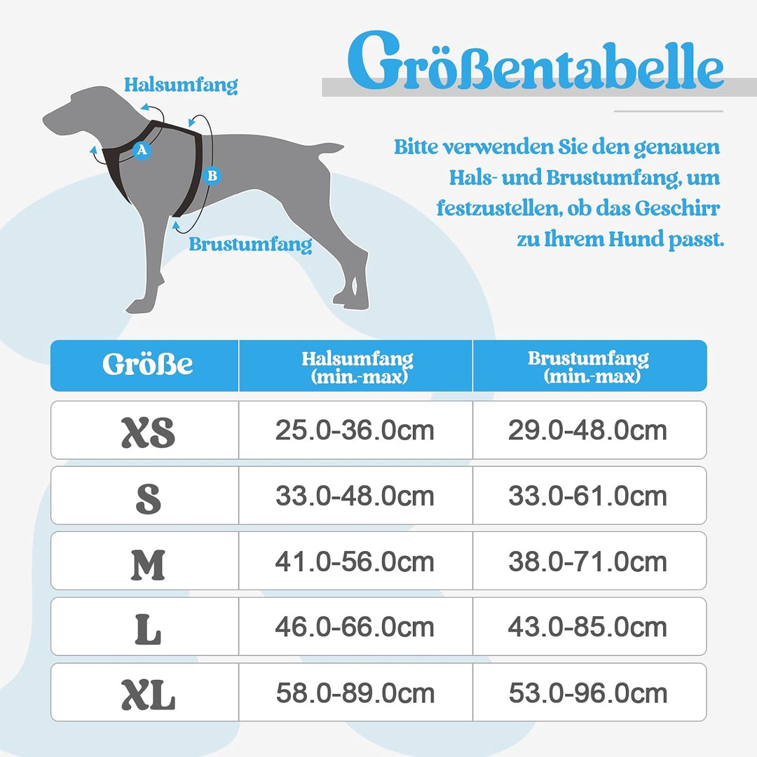 rabbitgoo Hundegeschirr Mittelgrosse Hunde, Anti Zug Geschirr mit Kontrolle, No Pull Verstellbar Hun